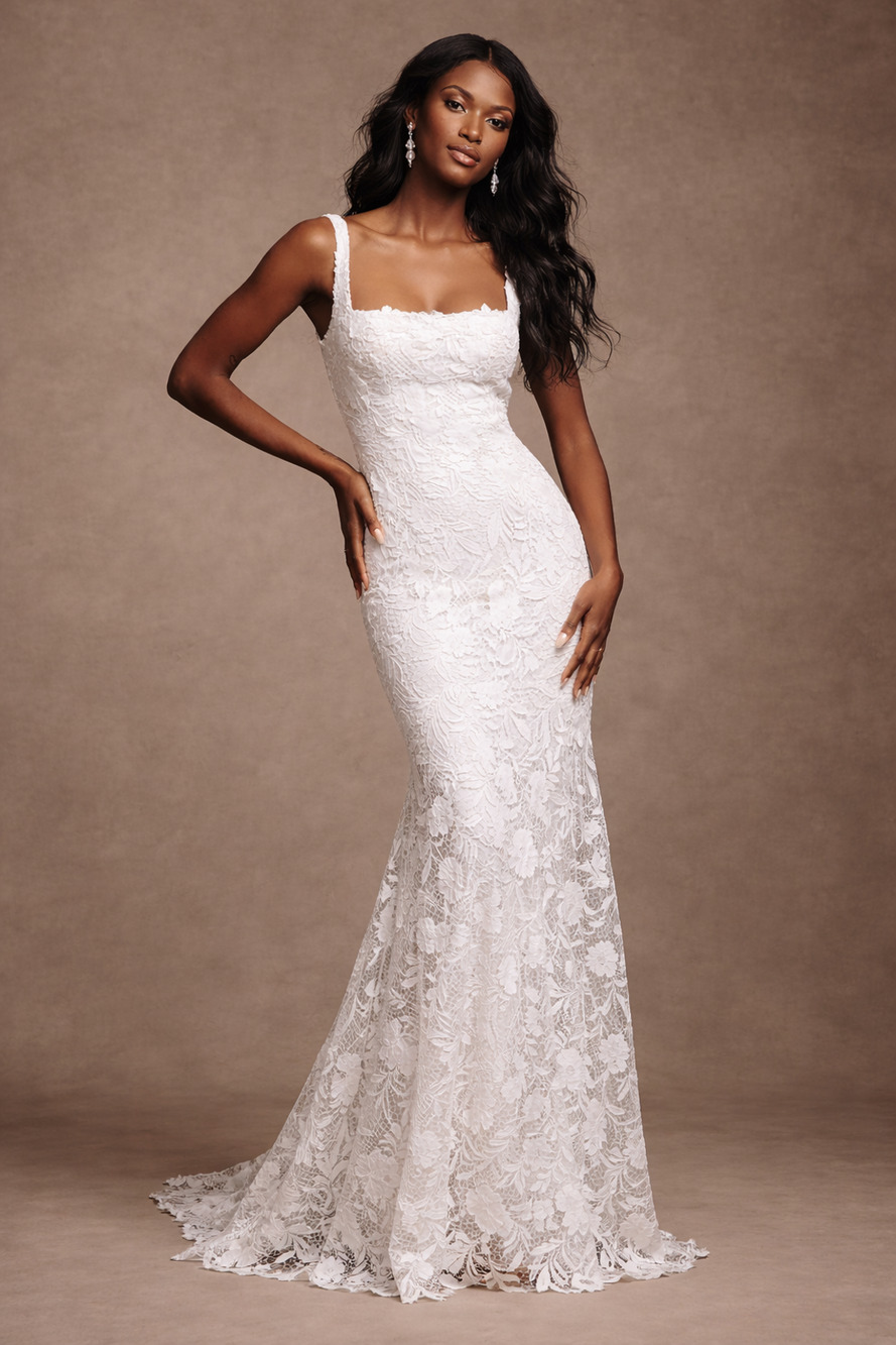 Jenny Yoo Greta Wedding Dress 14 Lace Mermaid Bridal Gown Ivory NWT